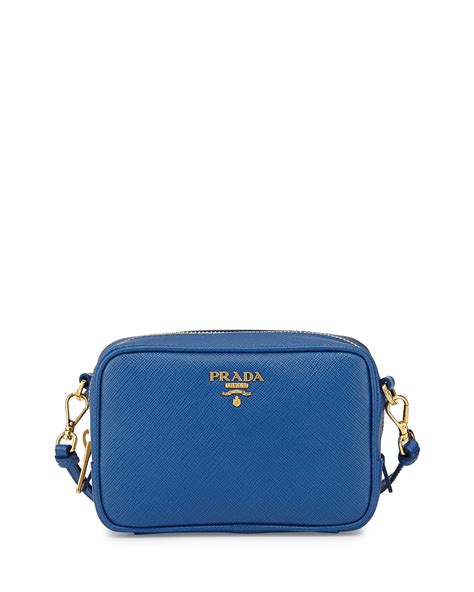 prada saffiano small crossbody bag cobalt blue|Prada saffiano leather shoulder bags.